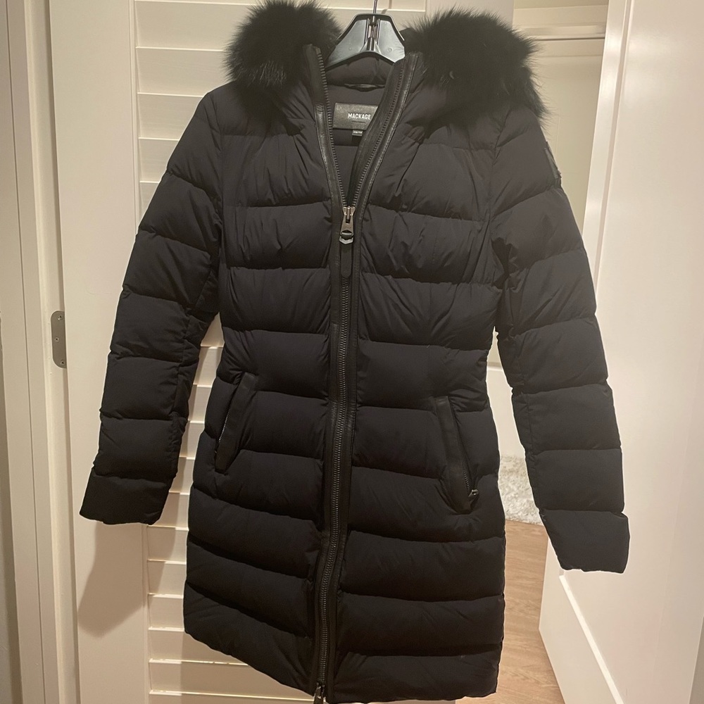 Mackage Calla Shearling Embellished Down Coat